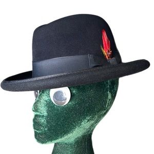 Vintage Bailey Black Genuine Fur Felt Godfather  Hat